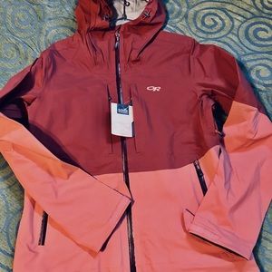Womens OR carbide ski shell color Madder/Alpenglow